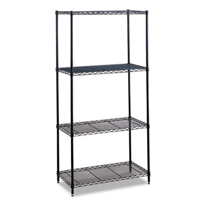 Industrial Wire Shelving, Four-shelf, 36w X 18d X 72h, Metallic Gray