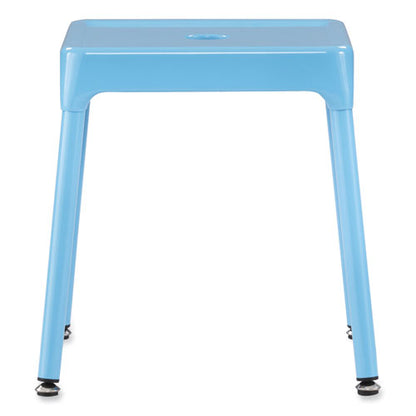 Steel Guest Stool, Backless, Supports Up To 275 Lb, 15" To 15.5" Seat Height, Baby Blue Seat, Baby Blue Base