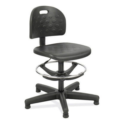 Soft Tough Economy Workbench Chair, Supports Up To 250 Lb, 22" To 32" Seat Height, Black Seat, Black Back, Black Base