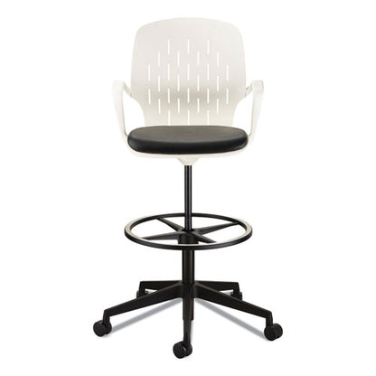 Shell Extended-height Chair, Supports Up To 275 Lb, 22" To 32" Seat Height, Black/white Seat, White Back, Black Base