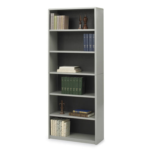 Valuemate Economy Bookcase, Six-shelf, 31.75w X 13.5d X 80h, Gray