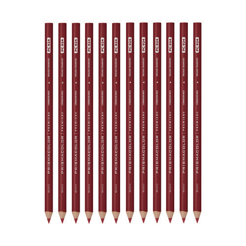 Premier Colored Pencil, Crimson Red Lead, Crimson Red Barrel, 12/pack