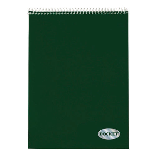 Docket Graph Pad, Quadrille Rule (4 Sq/in), Green Cover, 70 White 8.5 X 11 Sheets