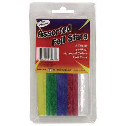 Foil Star Stickers, Assorted Colors, 55/sheet, 8 Sheets/pack, 72 Packs/carton