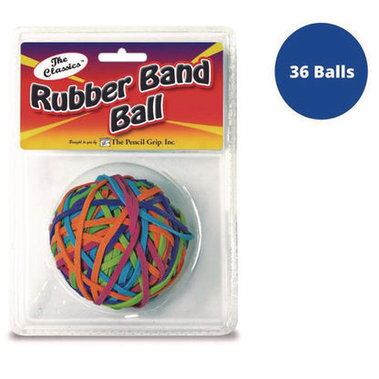 Rubber Band Ball, 2.5" Diameter, Assorted Colors, 250 Bands/ball, 36/carton