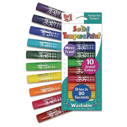 Kwik Stix Tempera Paint Set, 10 Assorted Jewel Tones Colors, 10/pack, 12 Packs/carton