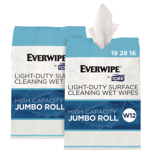 Light-duty Surface Cleaning Wet Wipe, 1-ply, 8 X 6, Unscented, White, 2,500 Sheets/roll, 2 Rolls/carton