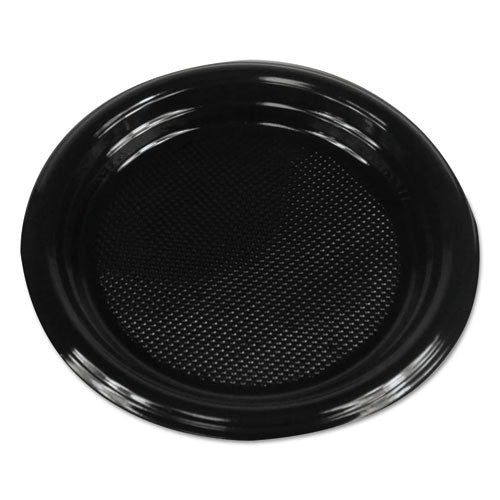 Hi-impact Plastic Dinnerware, Plate, 6" Diameter, Black, 1000/carton