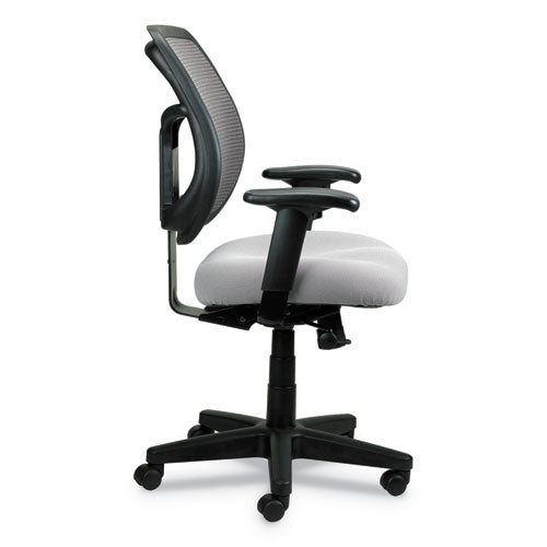 Apollo Mid-back Mesh Chair, Silver Seat/silver Back, Black Base