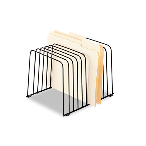 Wire Desktop Organizer, 11 Sections, Letter To Legal Size Files, 9" X 11.38" X 8", Black