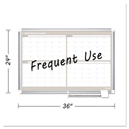 4 Month Planner, 36x24, Aluminum Frame