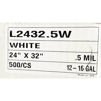 LLDPE Can Liner, 24" x 32", 12-16 gal., White